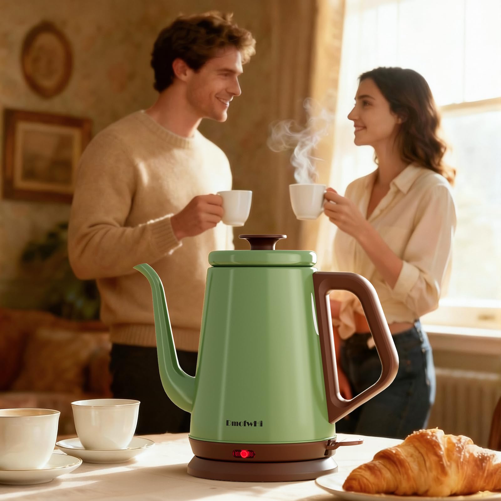 DmofwHi gooseneck kettle green finish adds style to kitchen