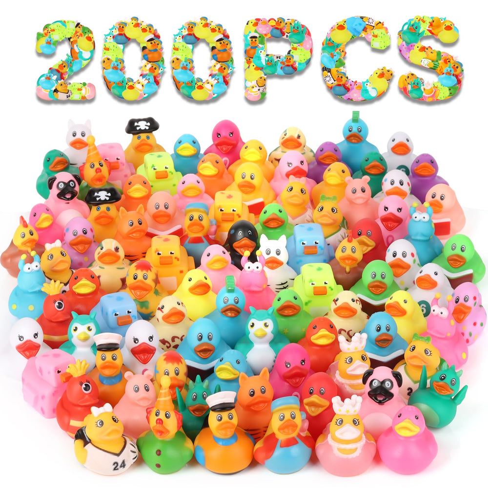 Dmsky 200-pack rubber ducks in bulk for bath time and group play