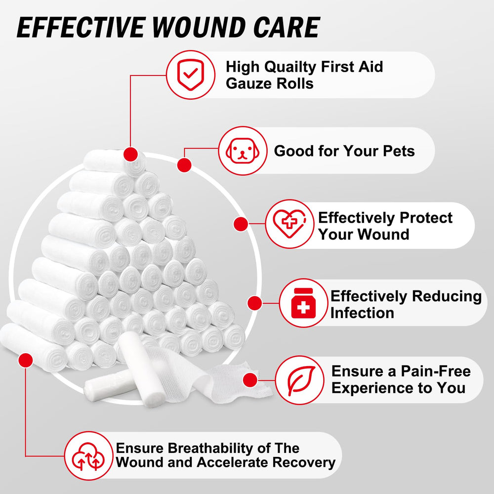 DMSKY gauze rolls ideal for first aid kits in schools, hospitals, and homes.