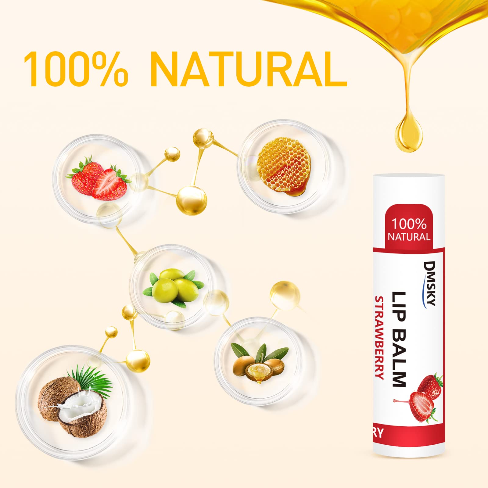 DMSKY lip balm application close-up with twist-up design