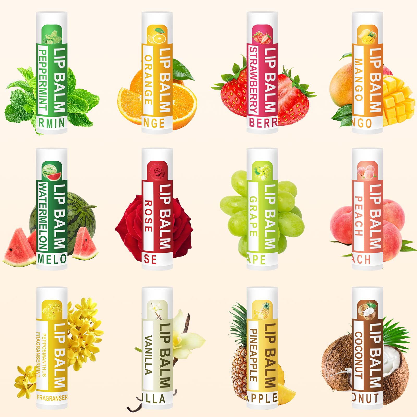 DMSKY lip balm moisturizing tubes close-up highlighting coconut oil