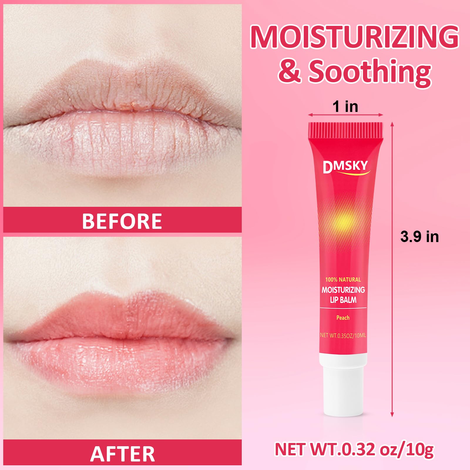 Dmsky strawberry flavored lip gloss swatch with glossy finish