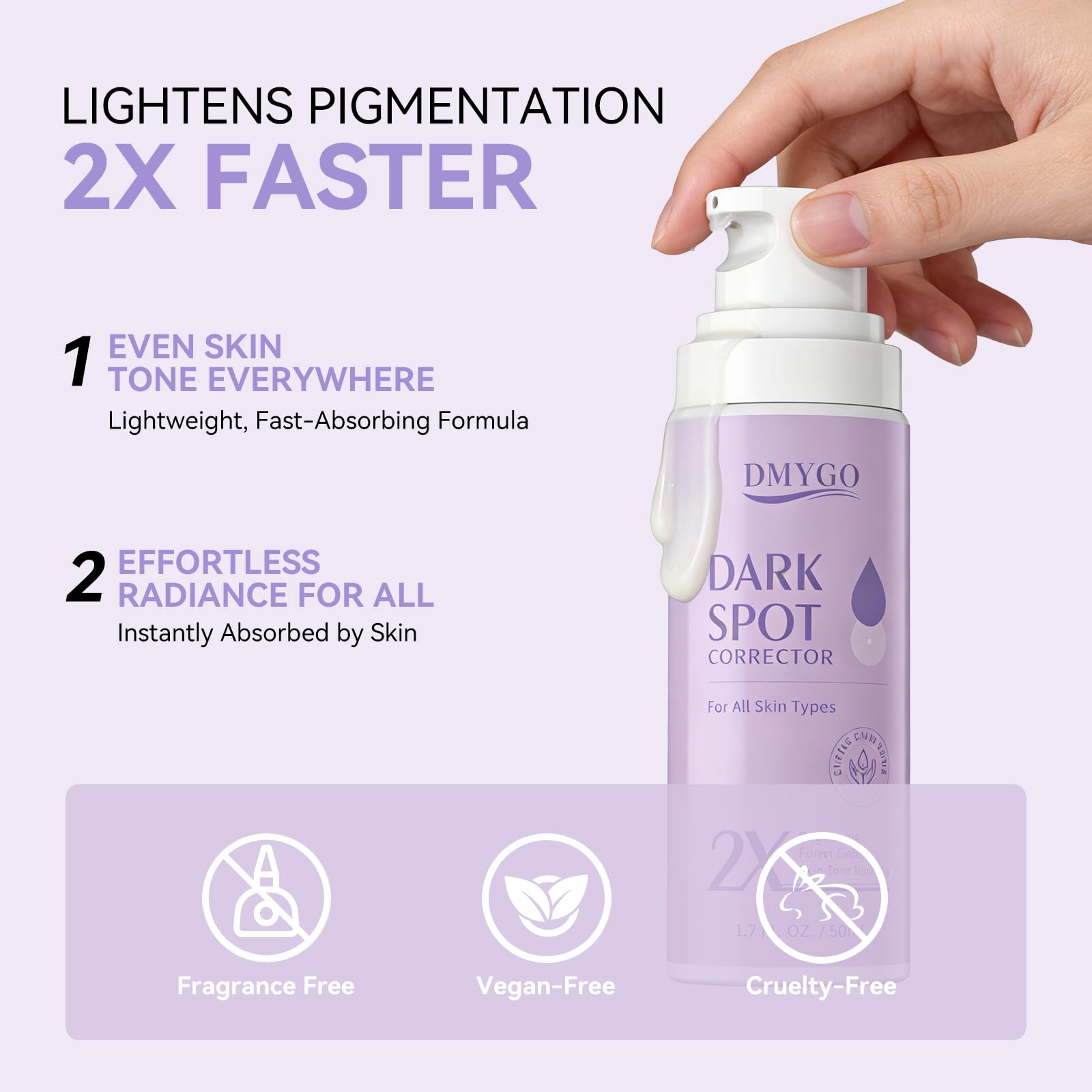 DMYGO serum texture swirl showing lightweight, non-greasy hydration.