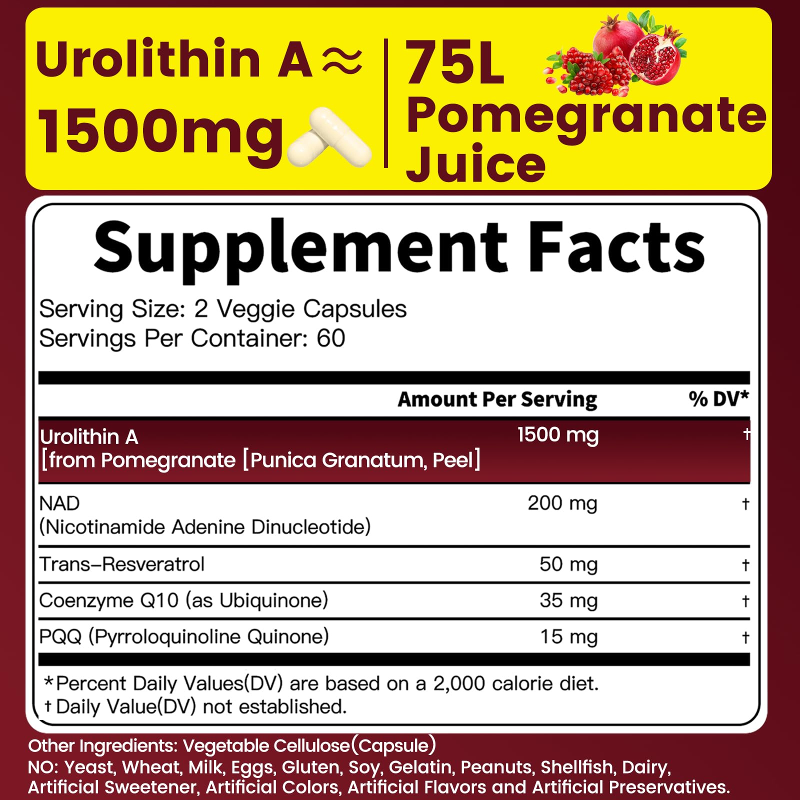DNCDTYY storage and dosage directions for two-capsule daily use.