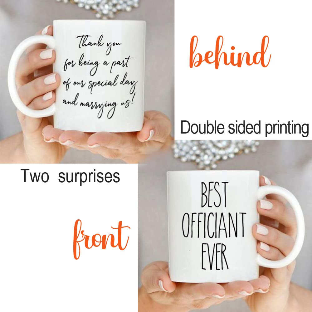 Dnuiyses thank you message mug; ideal officiant gift for weddings