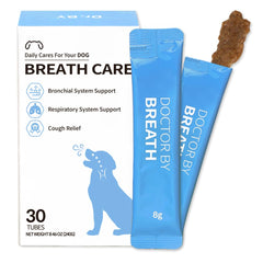 Doctor By Breath bronchial dog supplement bottle for daily respiratory support.