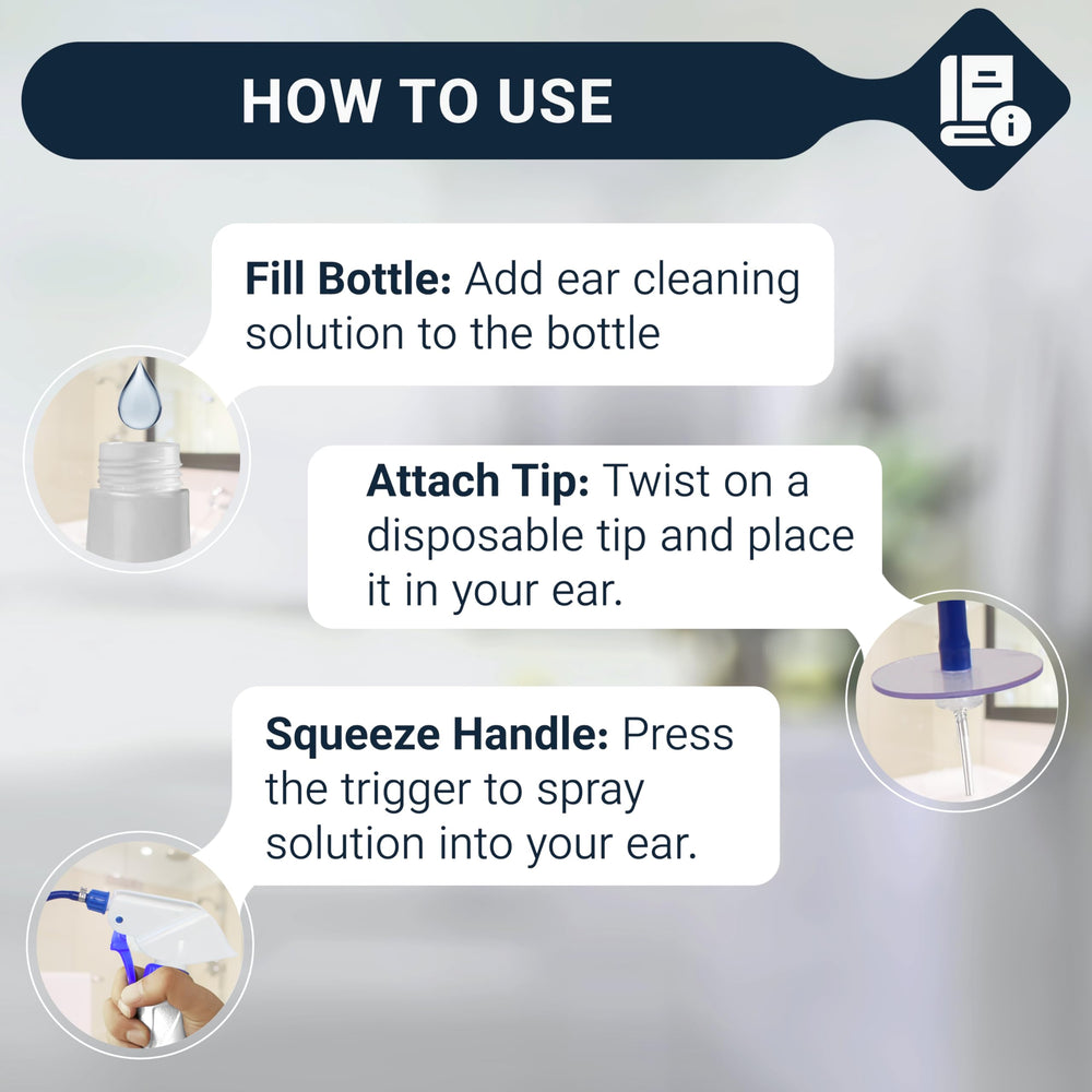 Designed for use with otoscope or tools during ears cleaning routines.