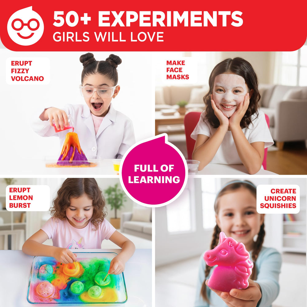 Doctor Jupiter Girls’ First Science Kit infinity-soap-volcano demonstrates colorful experiments for curious minds