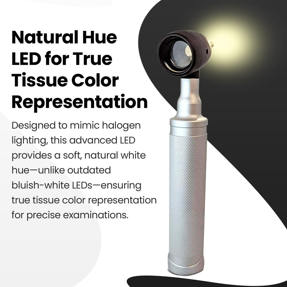 Durable aluminum body keeps Doctor Mom Otoscope lightweight yet sturdy.