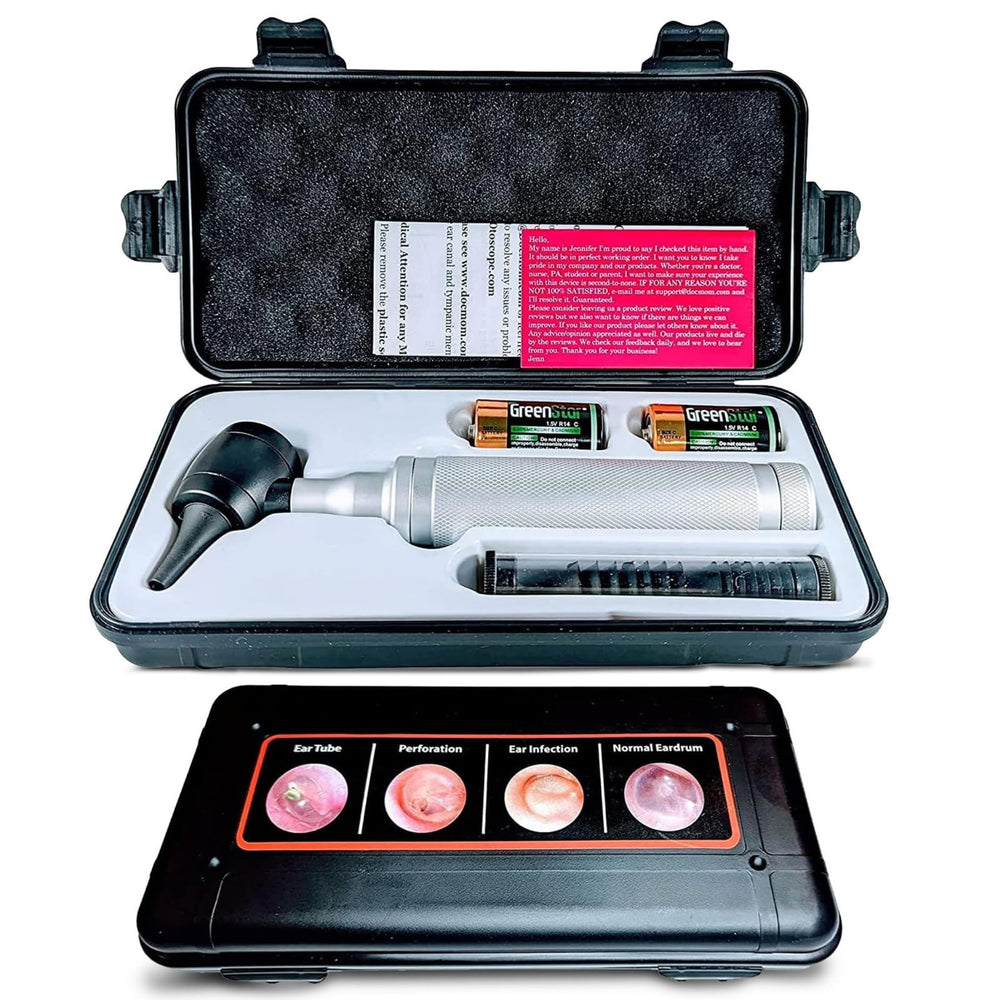 Doctor Mom Otoscope with the largest lens for crisp adult ear exams.