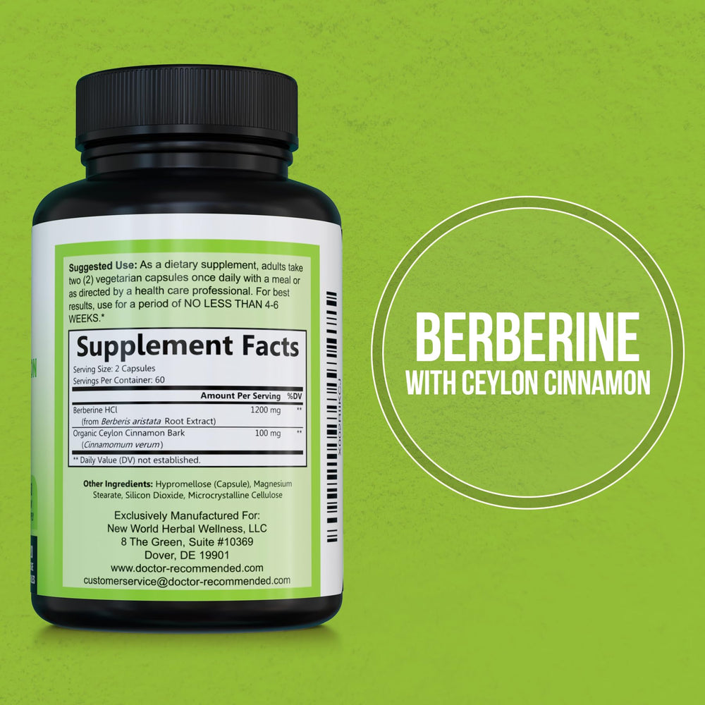 Berberine Cinnamon capsules close-up shows premium ingredients for digestive balance and wellness.