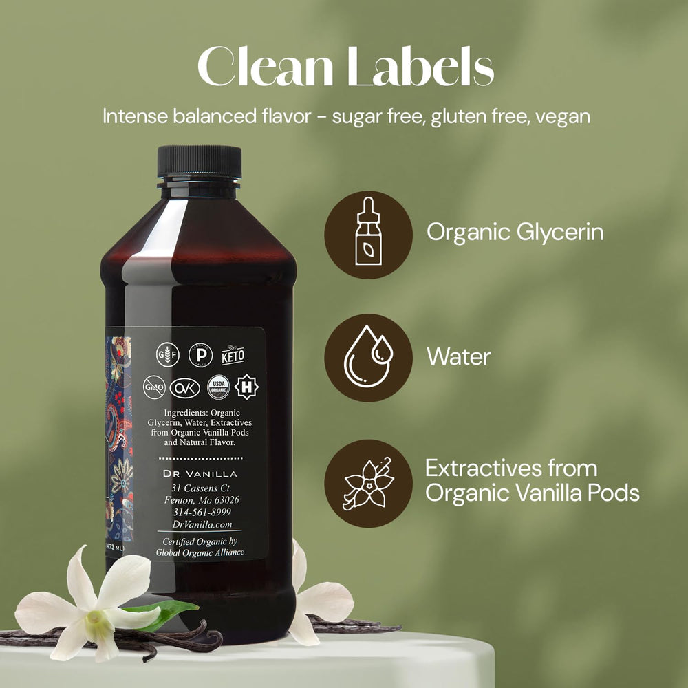 DOCTOR VANILLA ARTISANAL vanilla-packaging-halal emphasizes Halal-certified flavor for inclusive cooking.