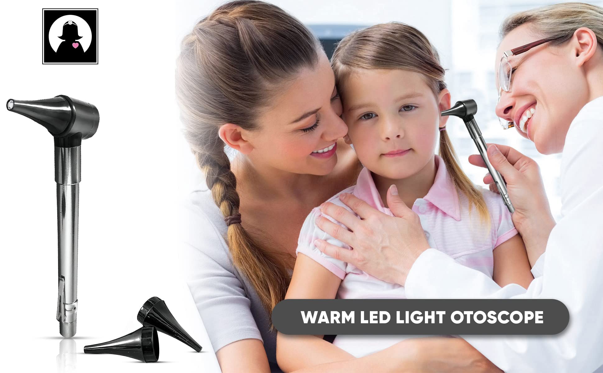 Doctor Mom Otoscope includes 4mm adult specula for clear checks