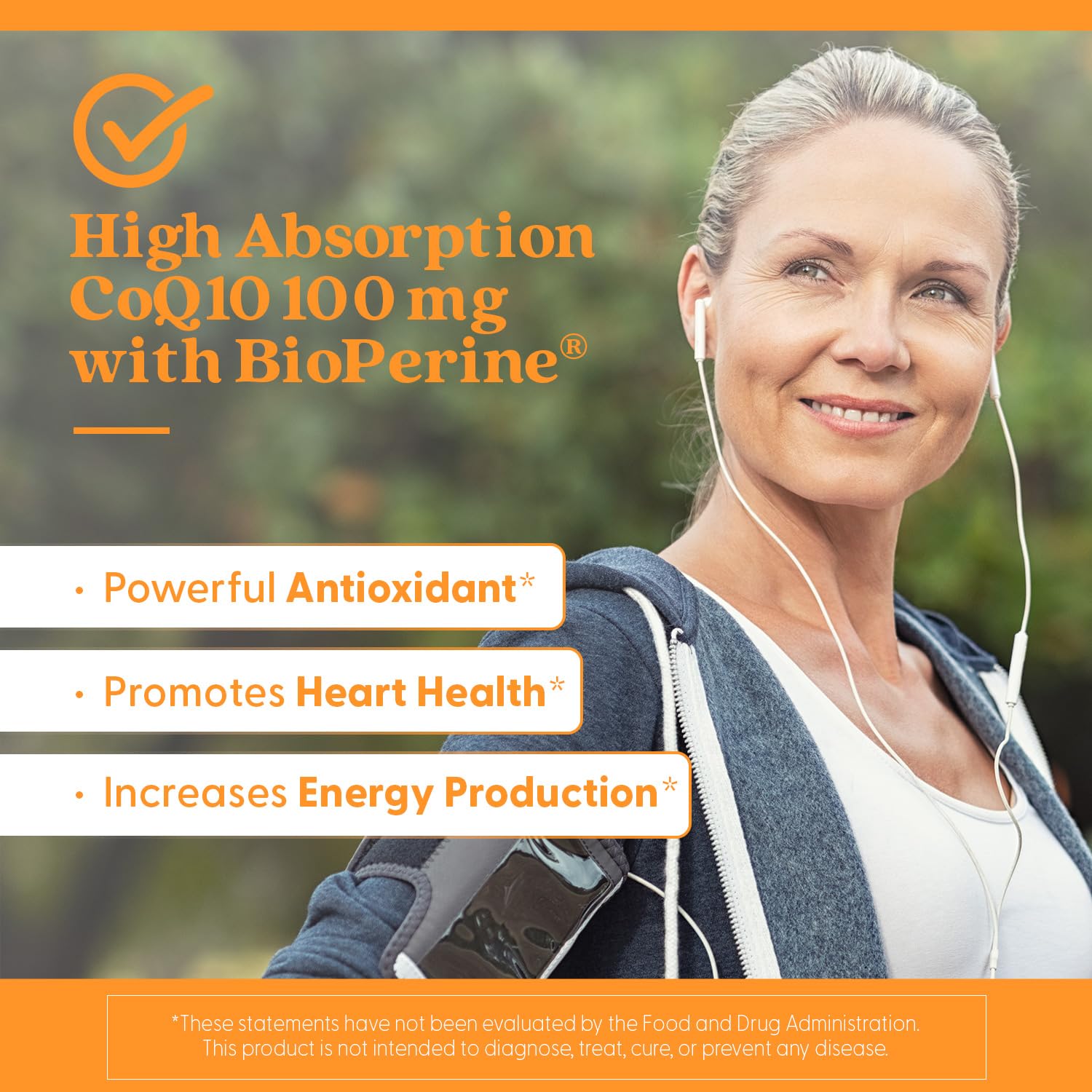 Doctor's Best CoQ10 bottle and capsules ready for daily antioxidant and energy routines.