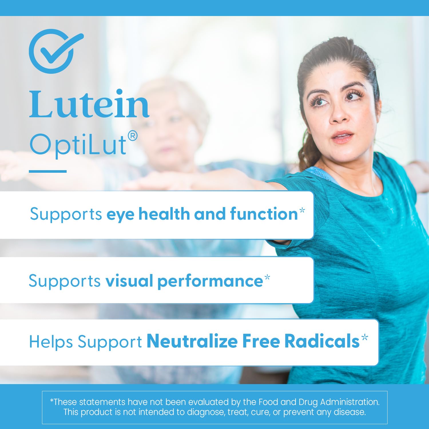 Capsules and bottle illustrate antioxidant carotenoids for eye support.