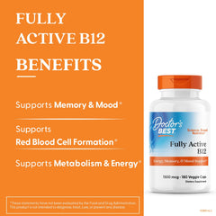 Doctor's Best B12 vegan gluten-free packaging on shelf