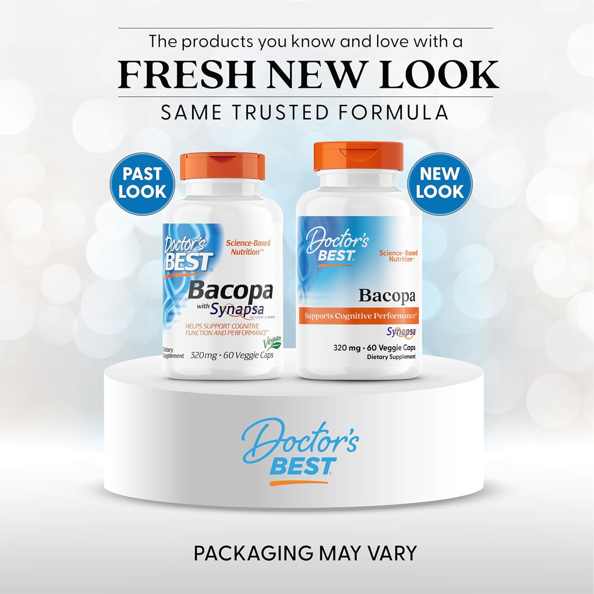 Doctor's Best Bacopa capsules in hand showing easy daily cognitive support.