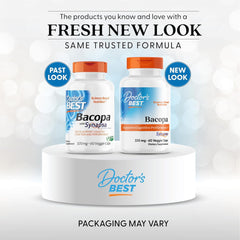 Doctor's Best Bacopa capsules in hand showing easy daily cognitive support.
