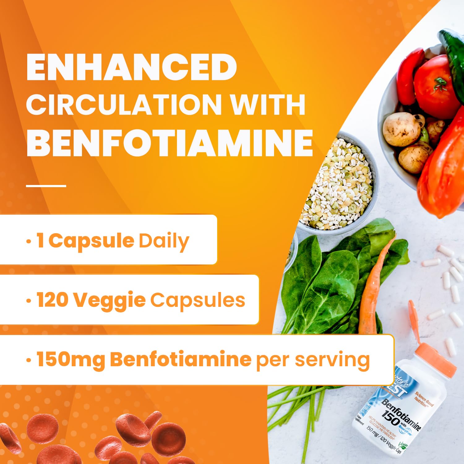 Doctor's Best Benfotiamine bottle on display suggesting antioxidant support
