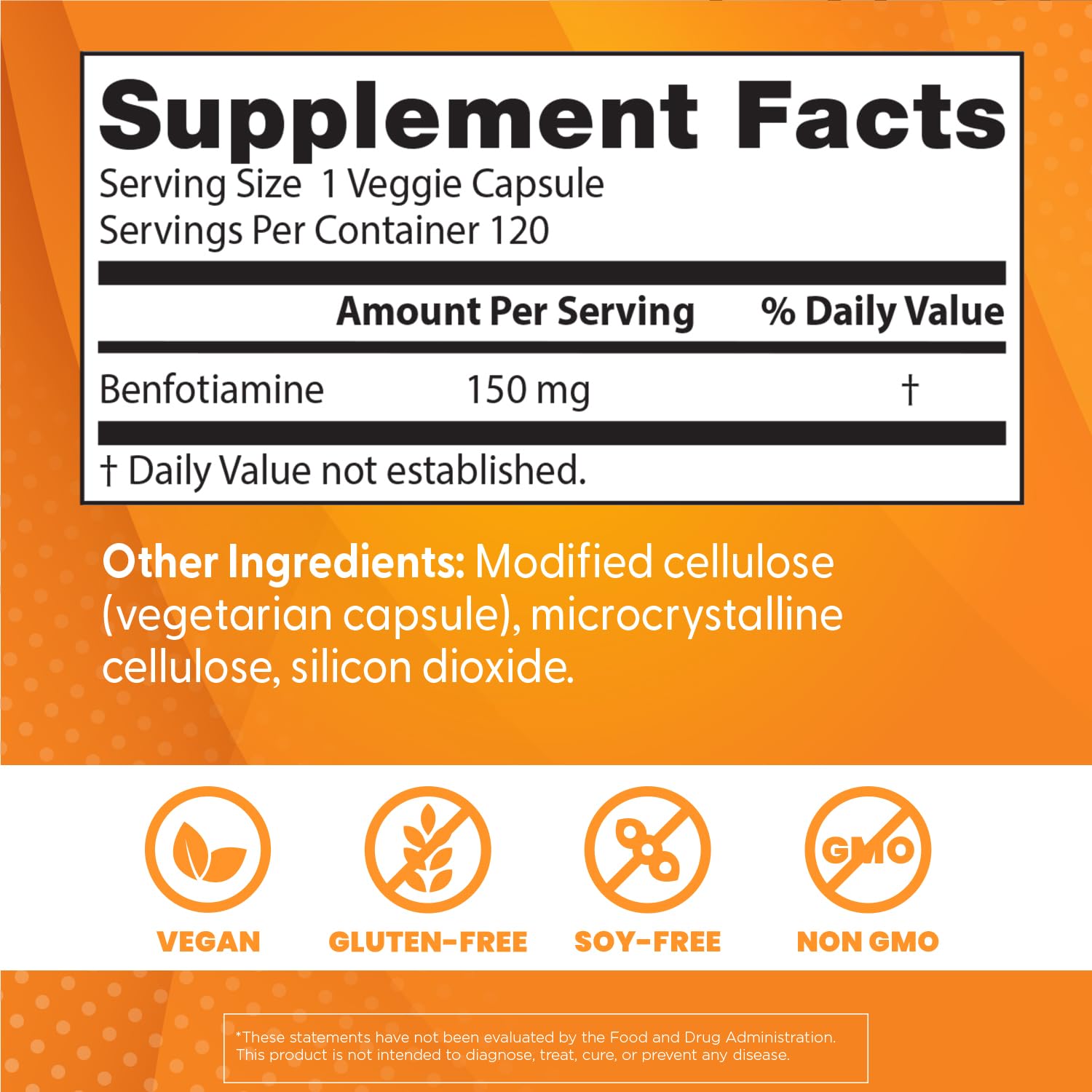 Doctor's Best Benfotiamine label detail showcases non-GMO claim