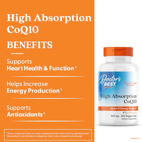 Doctor's Best BioPerine enhances absorption in the CoQ10 formula.