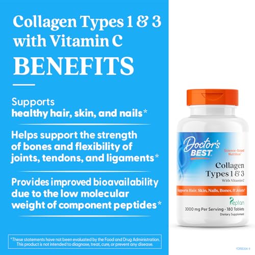 Doctors Best Collagen Types 1 & 3 powder being scooped for daily use.