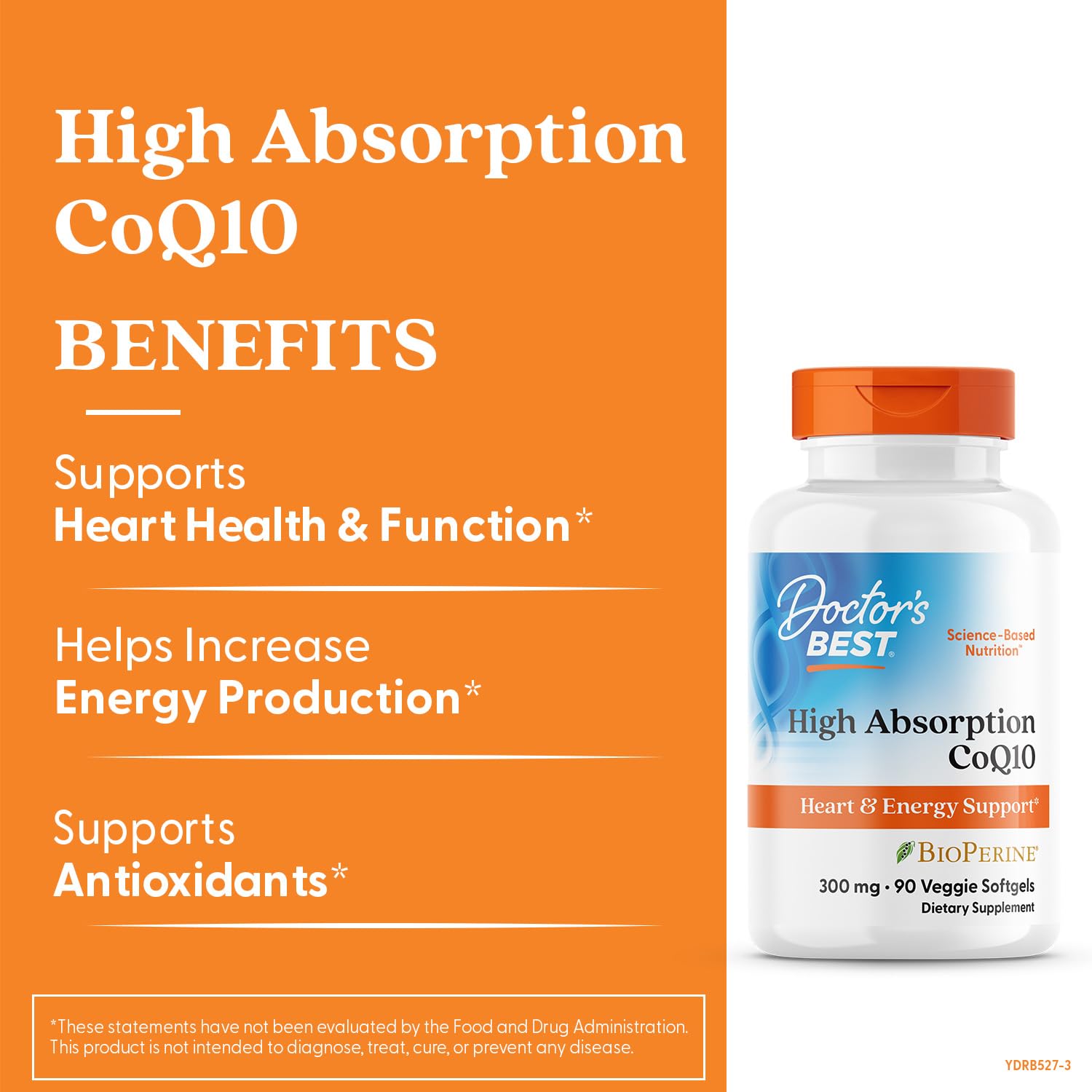 Doctor's Best CoQ10 with BioPerine to boost absorption and bioavailability.