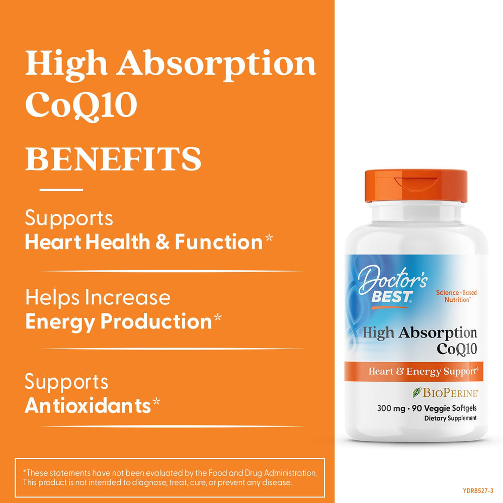 Doctor's Best CoQ10 with BioPerine to boost absorption and bioavailability.