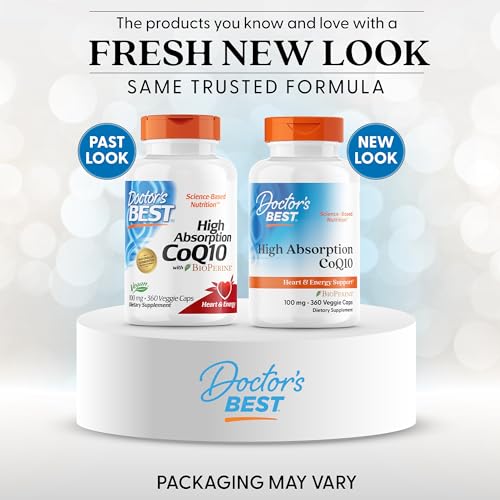 Close-up of Doctor's Best CoQ10 capsules designed for daily energy.