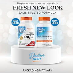 Close-up of Doctor's Best CoQ10 capsules designed for daily energy.