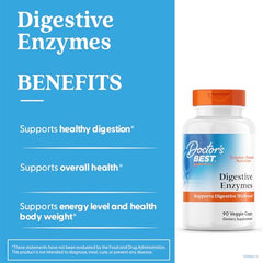 Label close-up emphasizes the enzyme blend and key benefits.