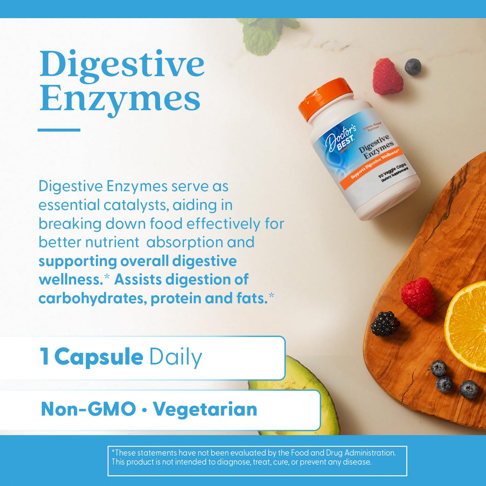 Meal-context photo shows Doctor's Best capsules as part of daily routine.