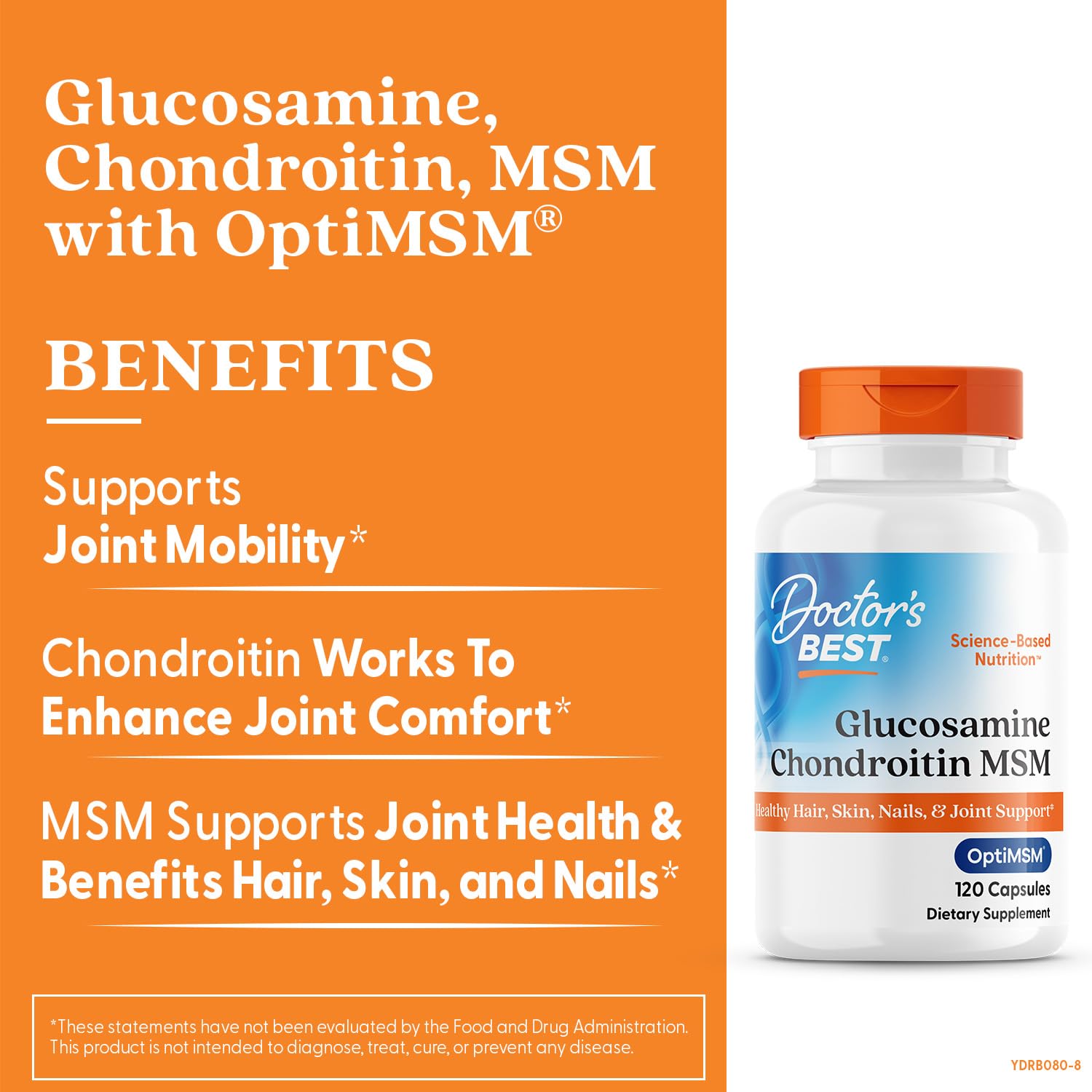 Doctor's Best dispensing capsules for easy daily joint health support.