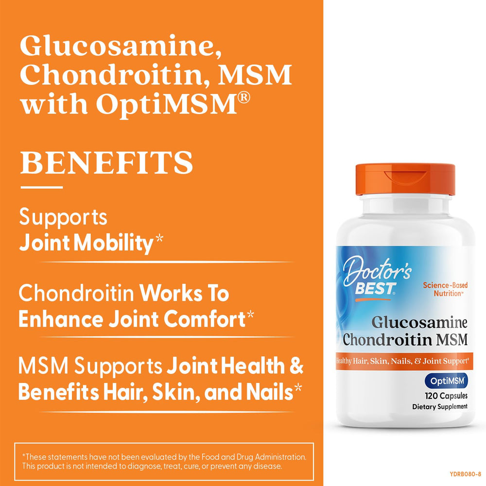 Doctor's Best dispensing capsules for easy daily joint health support.