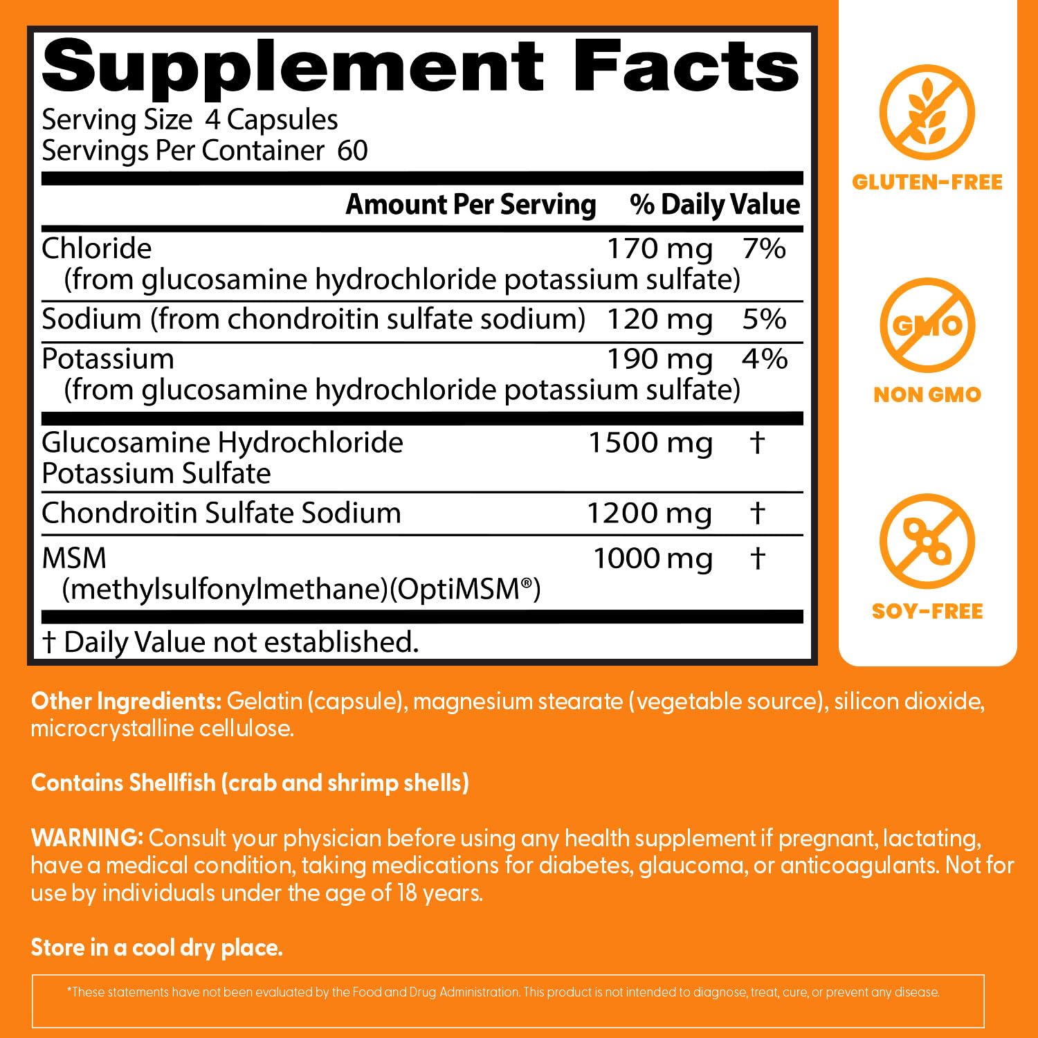 Serving scoop with four-capsule daily serving