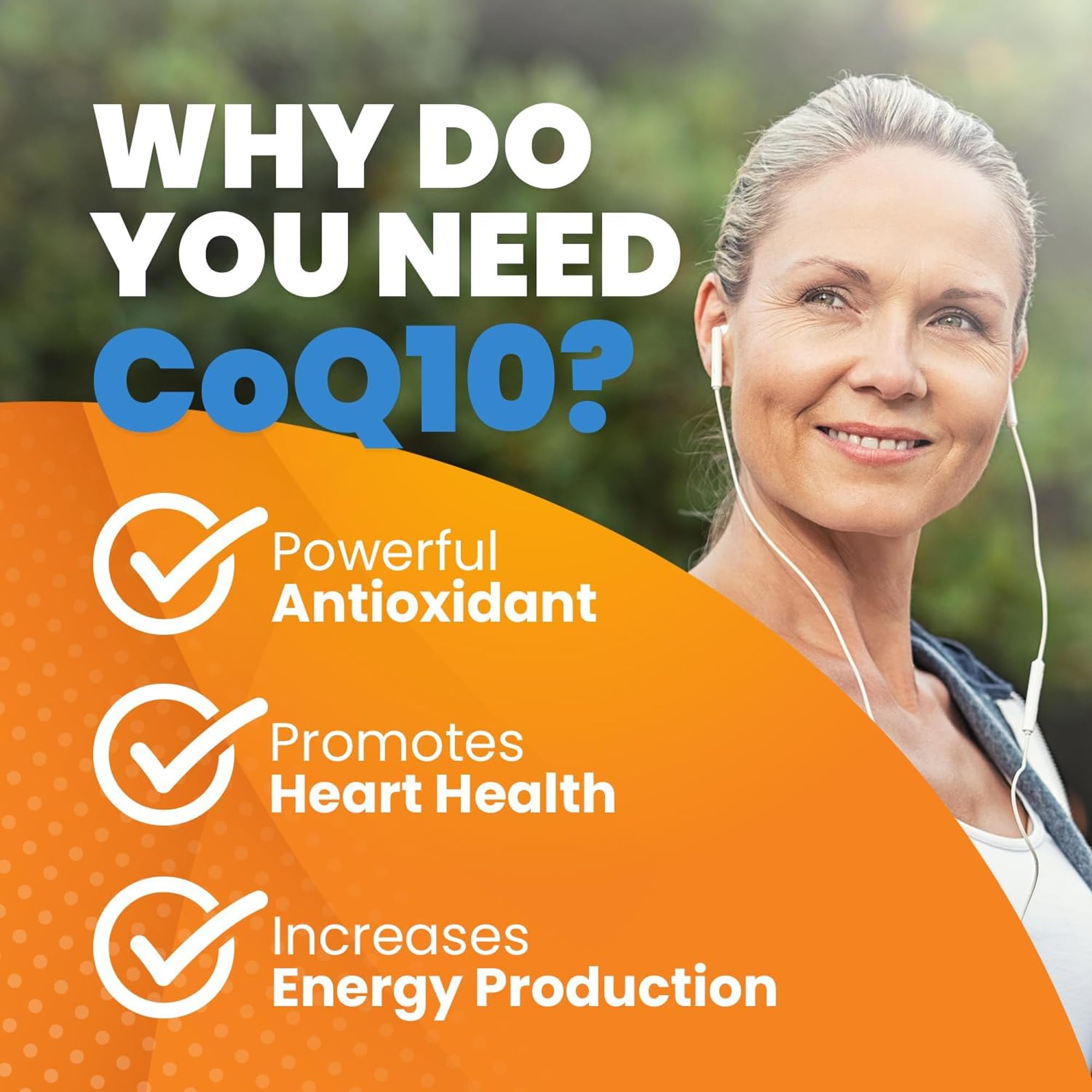 Gluten-free Doctor's Best CoQ10 label for allergen-conscious choice.
