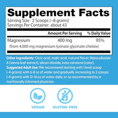 Doctor's Best magnesium powder peach label highlights 400 mg per serving.