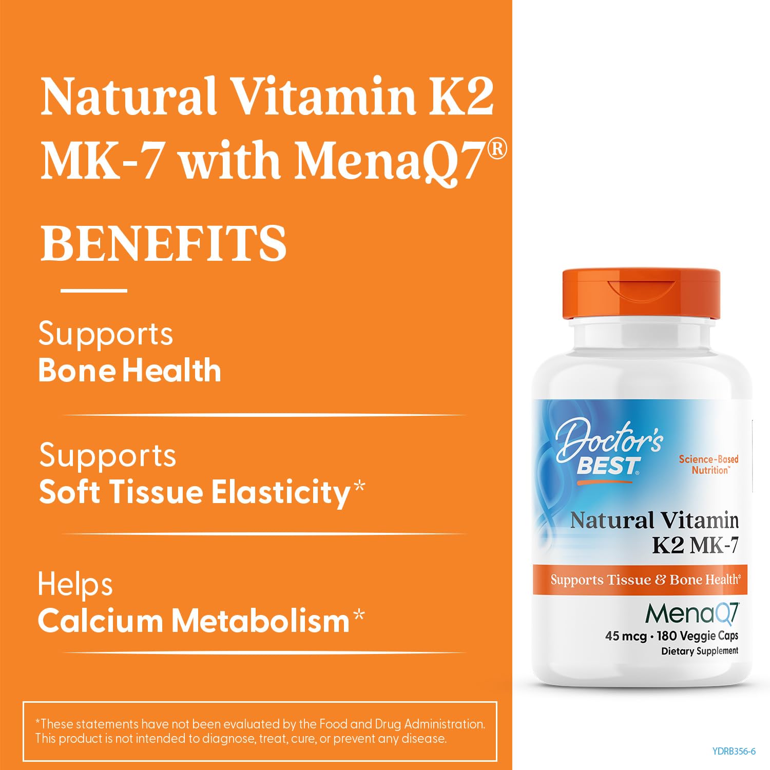 Doctor's Best K2 MK-7 capsules close-up for daily intake