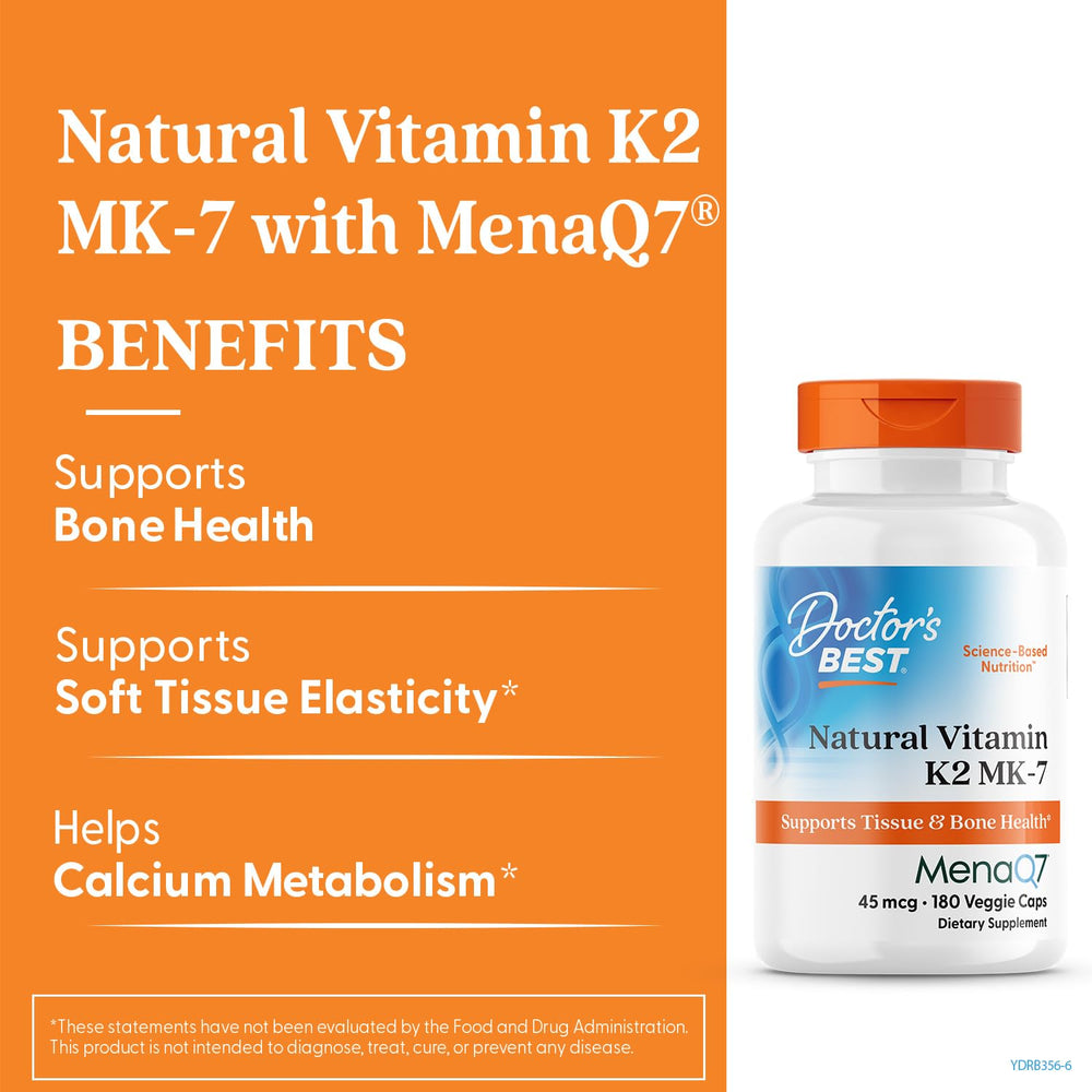 Doctor's Best K2 MK-7 capsules close-up for daily intake
