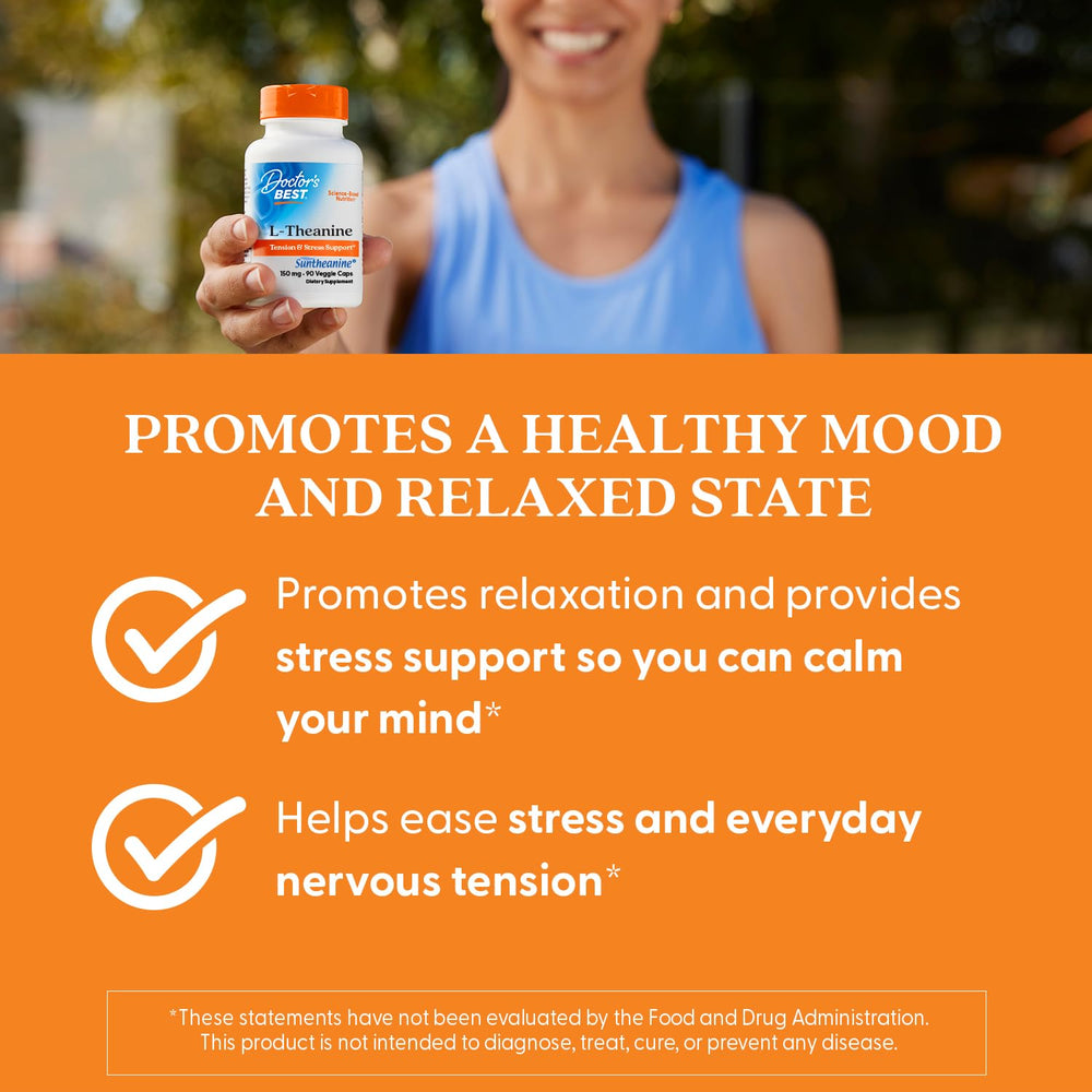 Ingredient panel highlights pure Suntheanine for quality relaxation support.