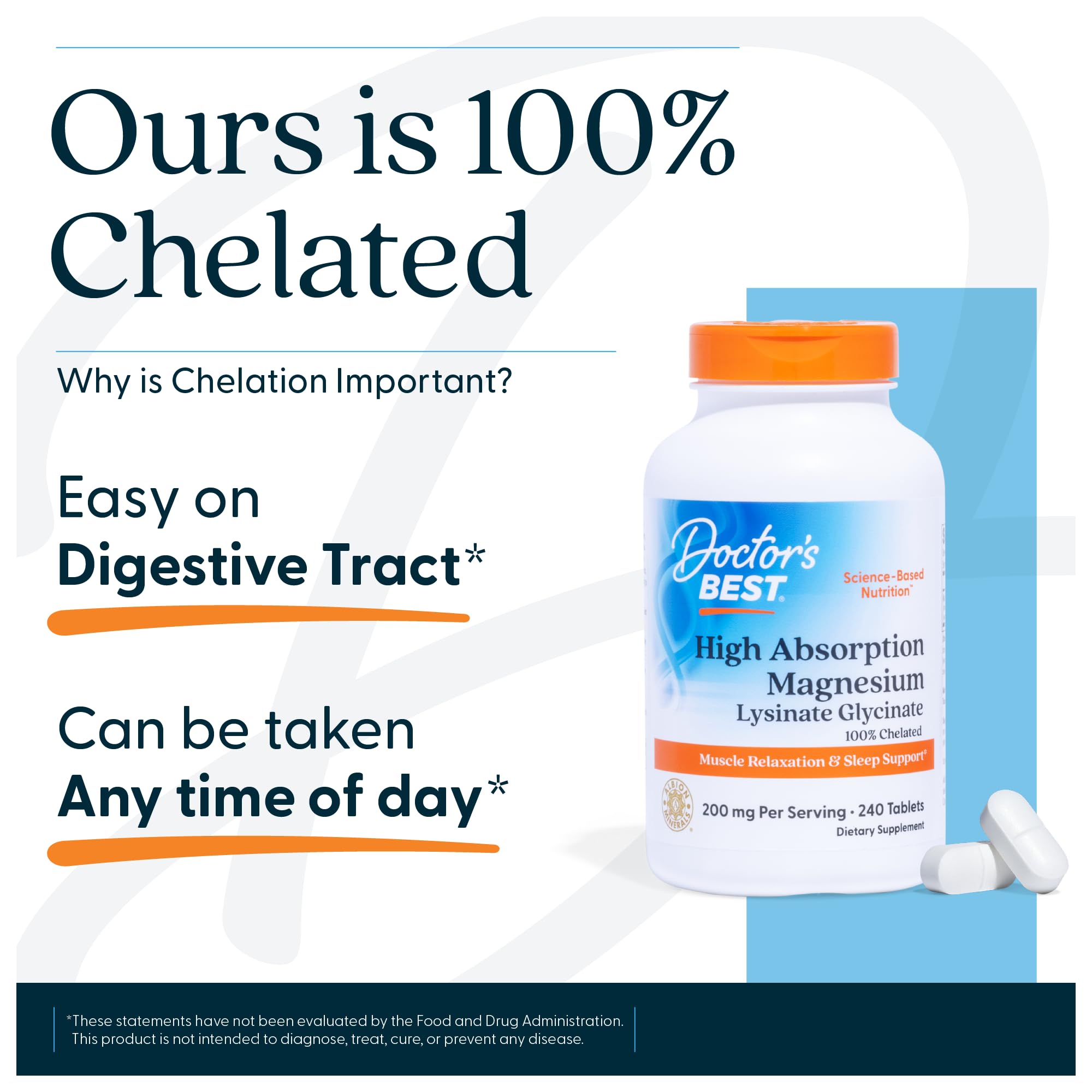 Doctor's Best magnesium glycinate lysinate packaging with vegan symbol.
