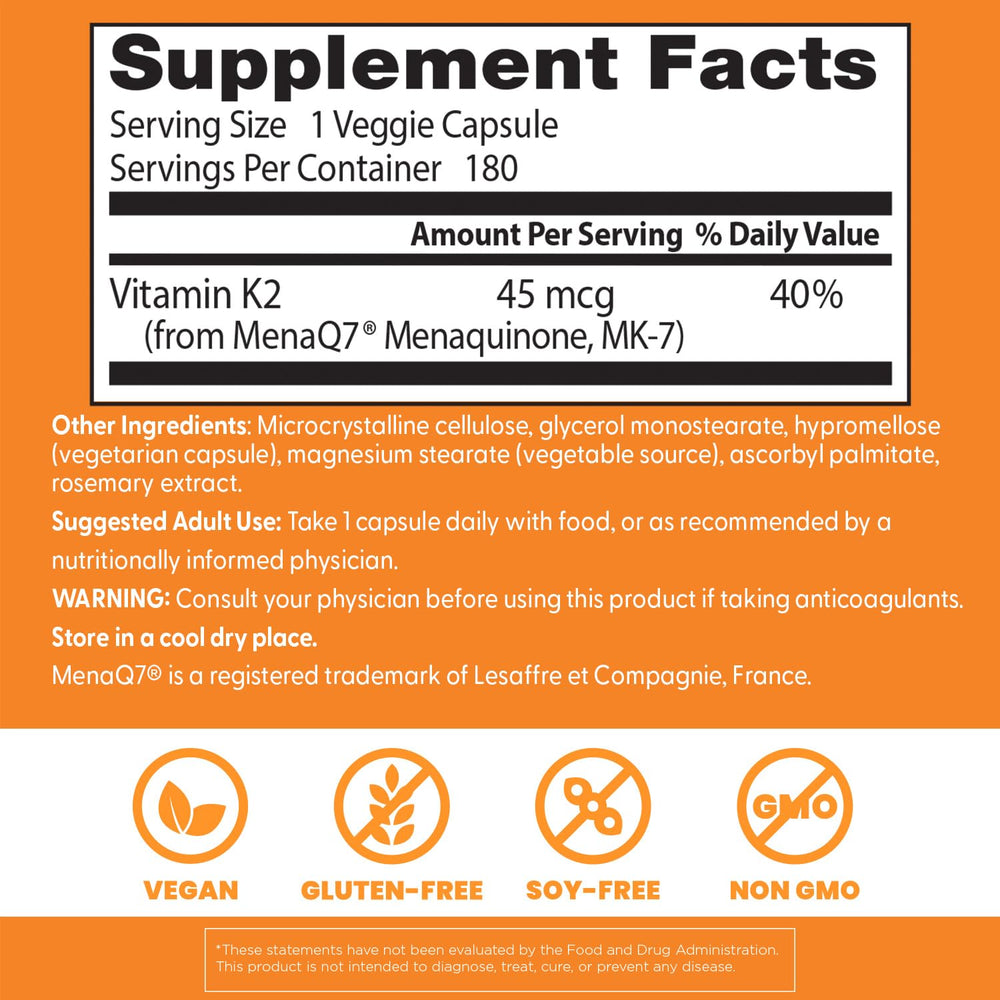 Doctor's Best MenaQ7 source from fermented chickpeas for bioavailability