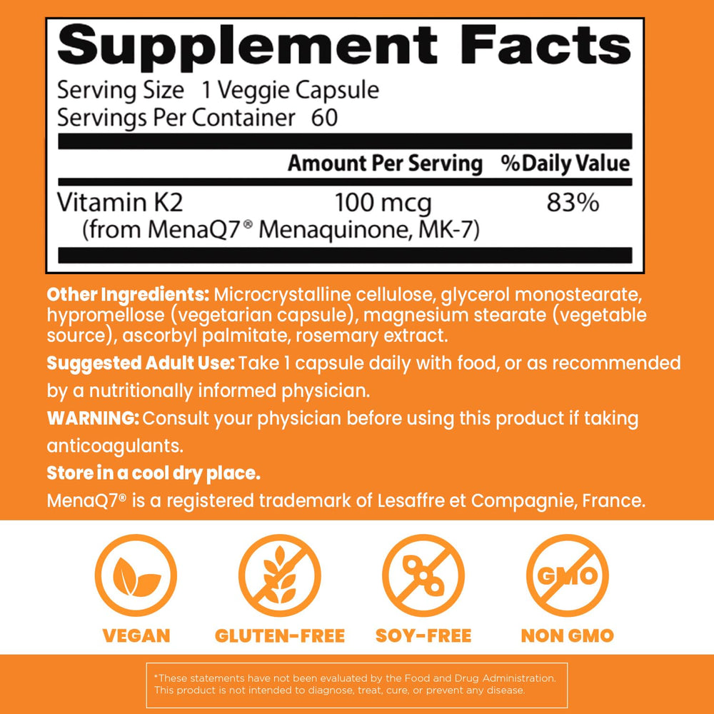 Doctor's Best MenaQ7 K2 ingredient graphic emphasizing premium MK7 source