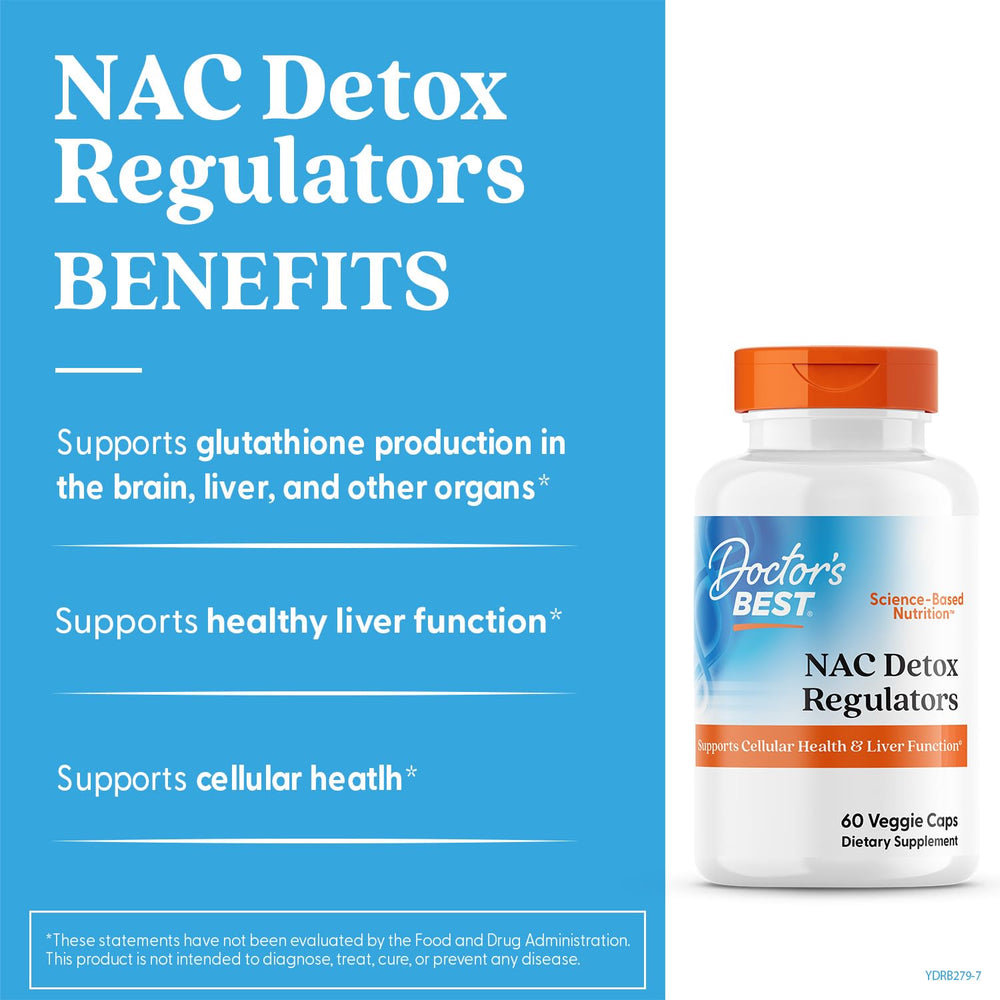 Doctor's Best NAC Detox Regulators label with supplement facts and dosage