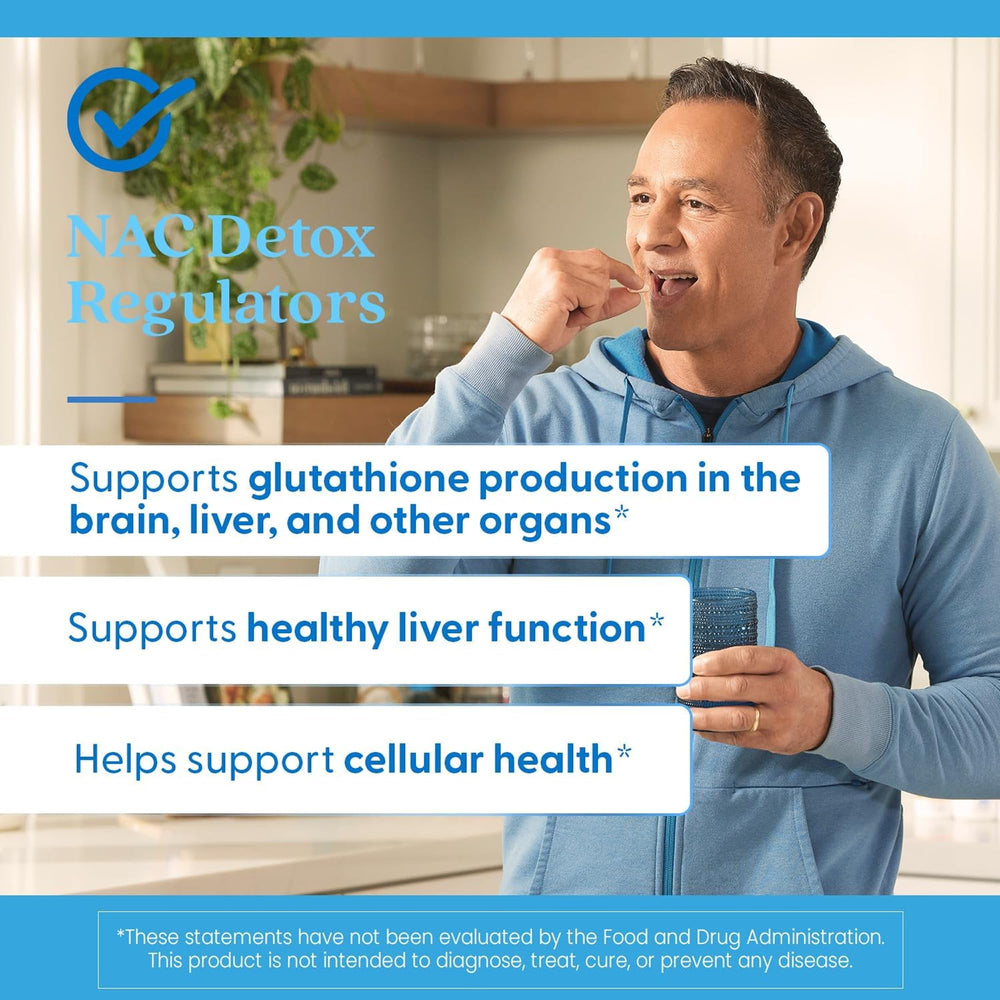 Doctor's Best NAC Detox Regulators veggie capsules highlighting vegetarian formula