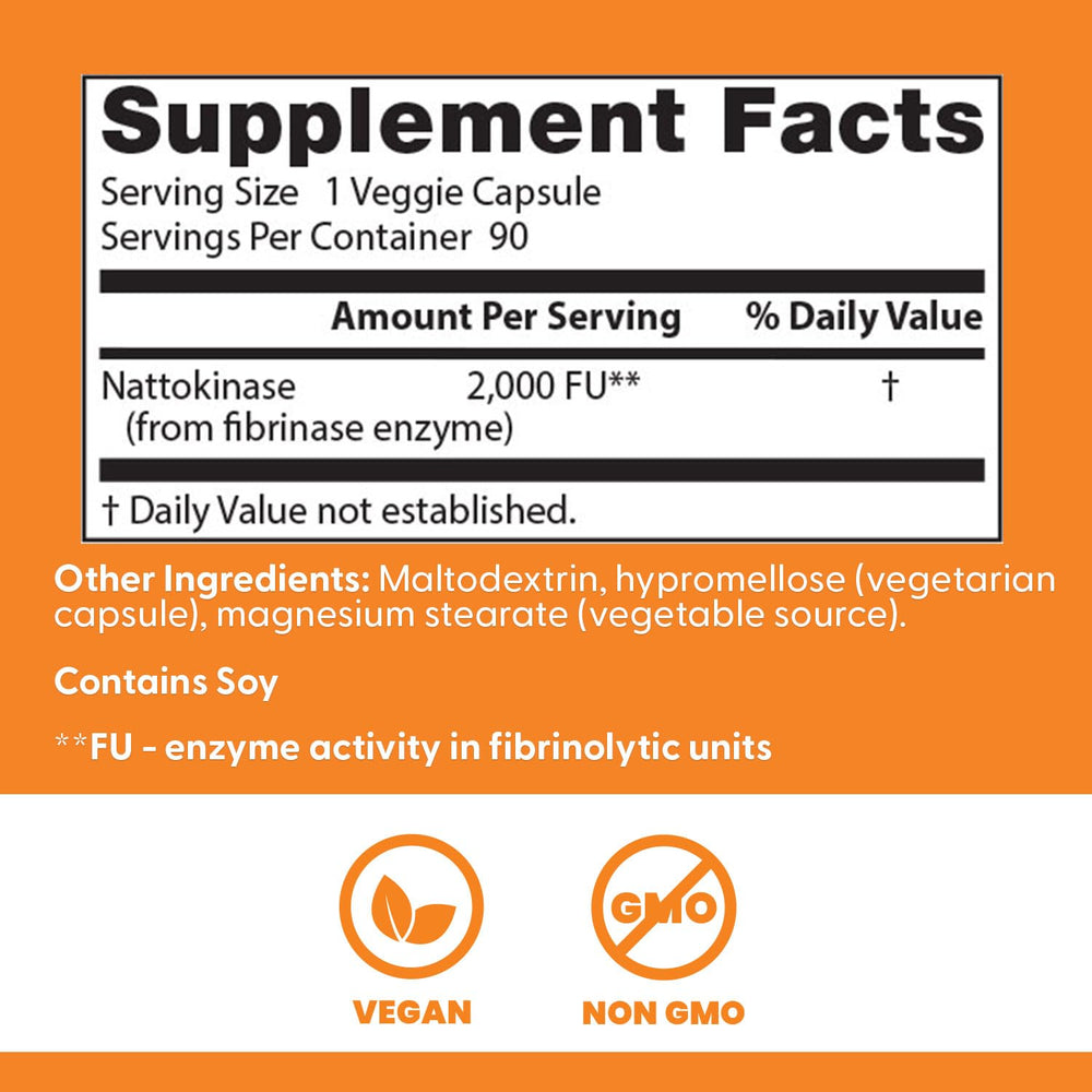 Doctor's Best nattokinase box packaging displayed for product identification and appeal.