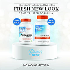 Doctor's Best nattokinase capsules ready for easy daily cardiovascular support.