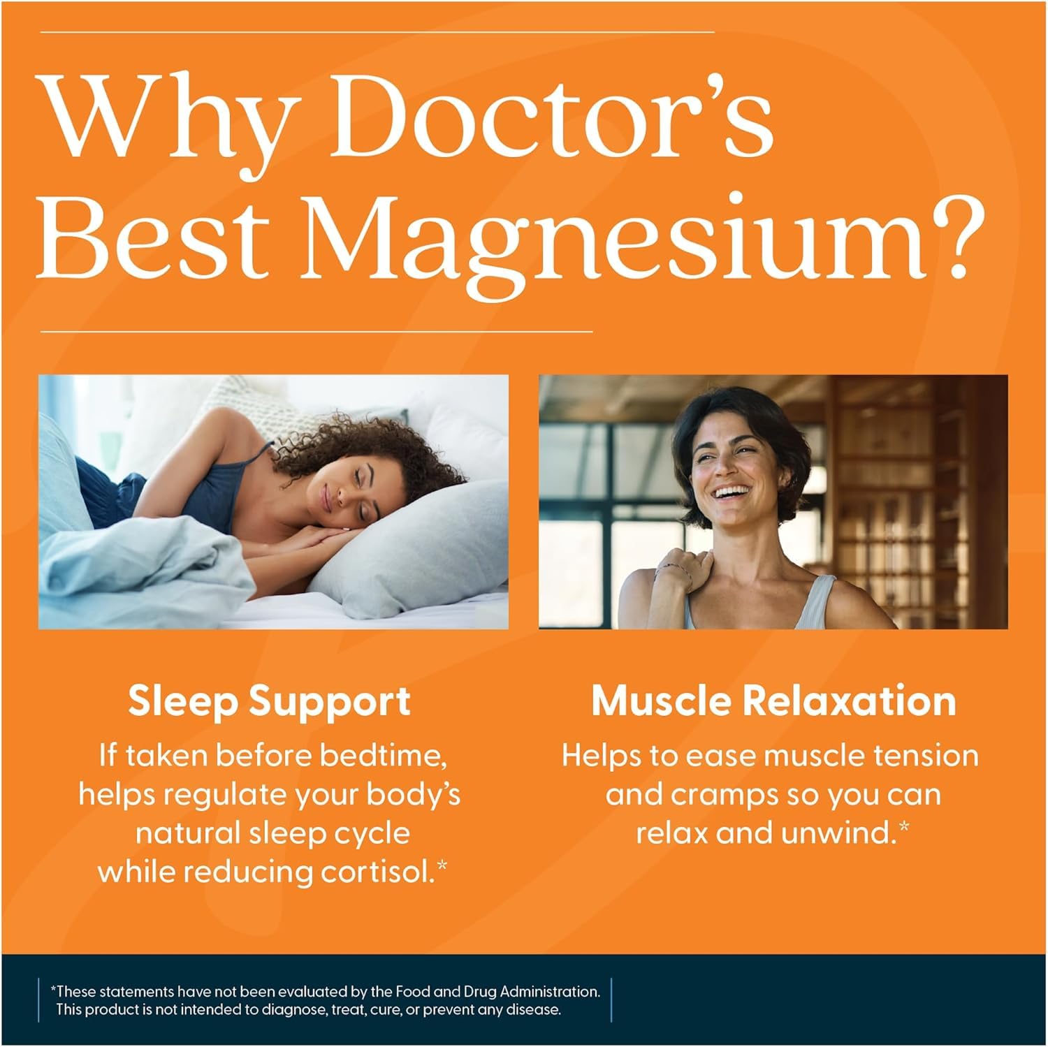 Nighttime scene with Doctor's Best magnesium for calm evenings