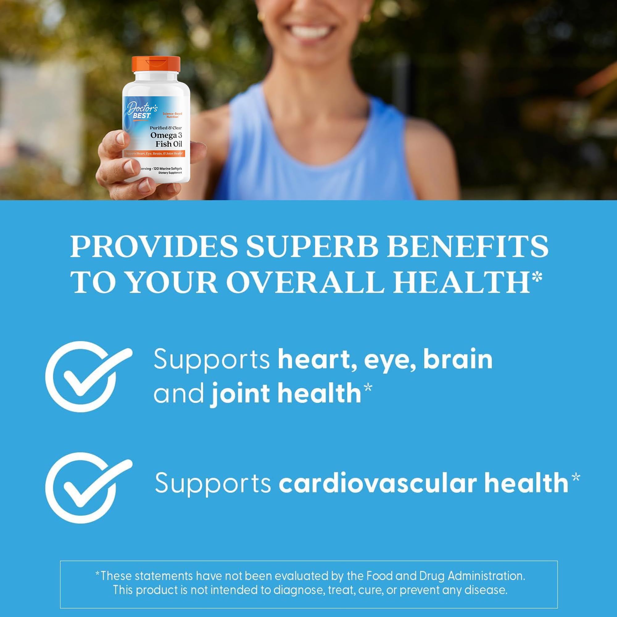 Doctor's Best Omega-3 sustainability seal showing traceability and responsible sourcing.