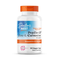 Doctor's Best PepZin GI bottle front view for gut comfort